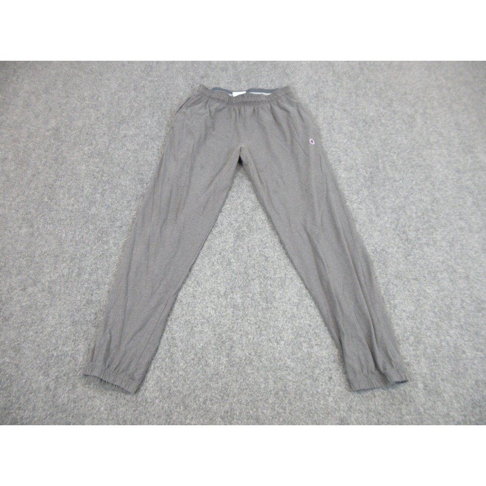 Champion Sweatpants Mens Large Gray Jersey Joggers Elastic Waist Pockets Lounge